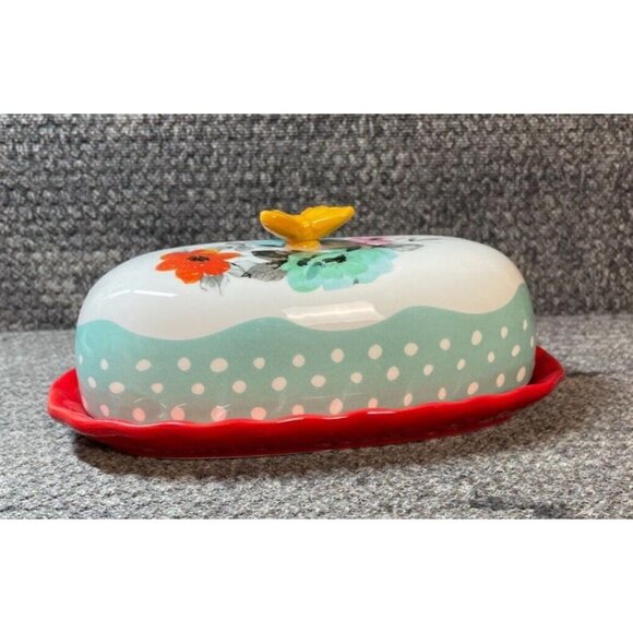 Pioneer Woman Flea Market Floral Butter Dish & Cookbook Food From My Frontier - Picture 2 of 10